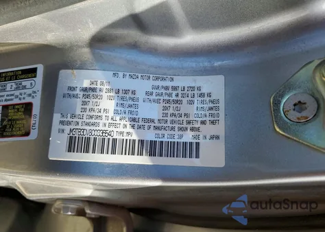 2012 Mazda Cx-9 from USA, damaged, VIN JM3TB3DV8C0336540